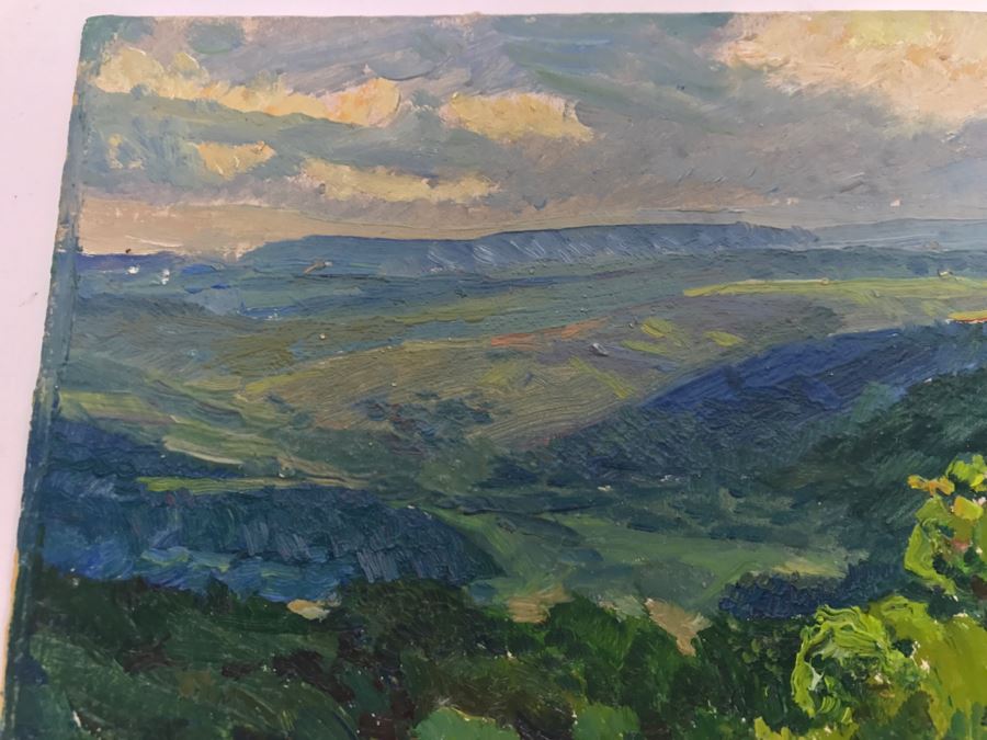 Original Russian Plein Air Landscape Oil Painting Signed On Back 12' X 8.75' [Photo 9]