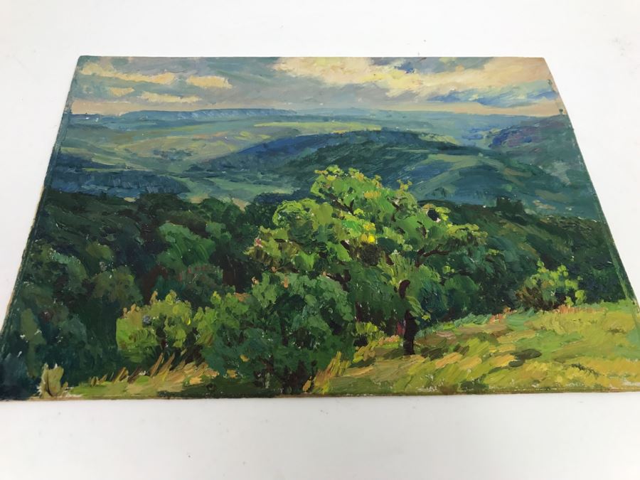 Original Russian Plein Air Landscape Oil Painting Signed On Back 12' X 8.75' [Photo 4]