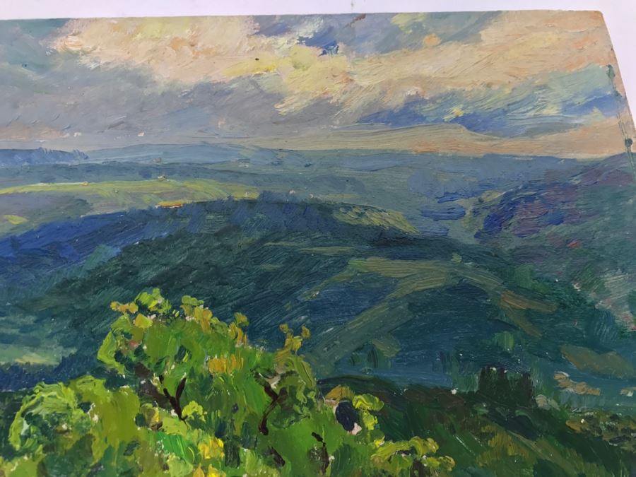 Original Russian Plein Air Landscape Oil Painting Signed On Back 12' X 8.75' [Photo 10]