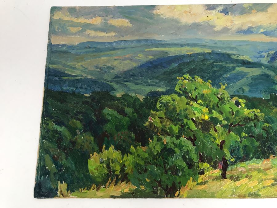 Original Russian Plein Air Landscape Oil Painting Signed On Back 12' X 8.75' [Photo 5]