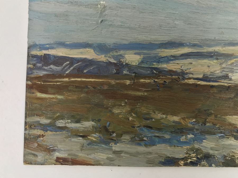 Original Russian Plein Air Landscape Oil Painting Signed Upper Right 13.5' X 8.5' [Photo 8]