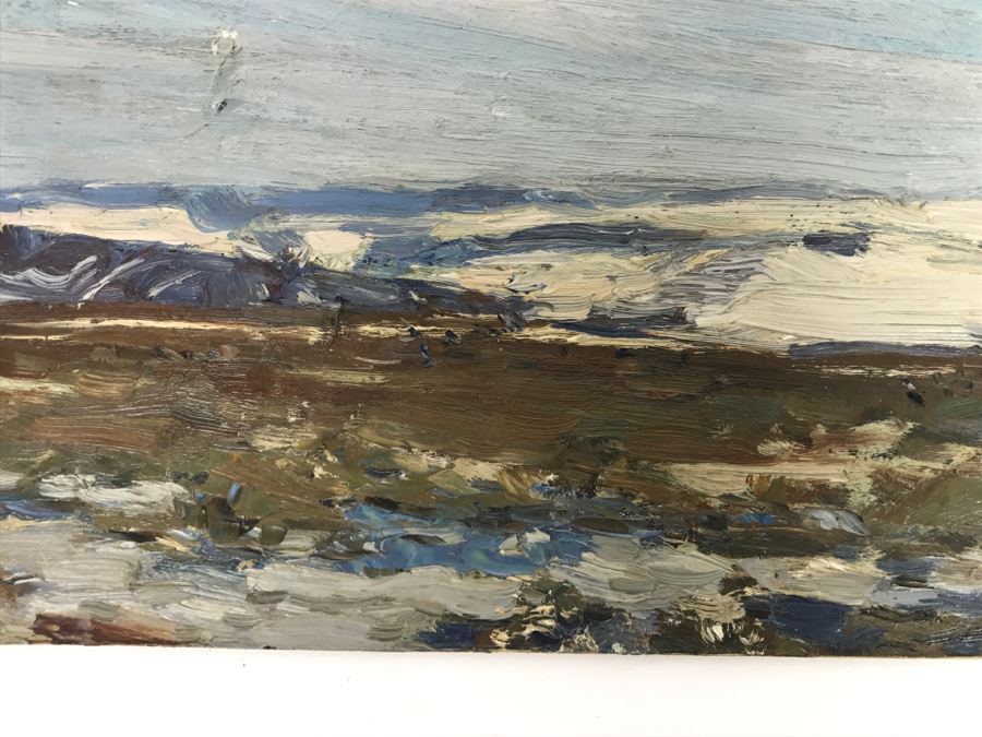 Original Russian Plein Air Landscape Oil Painting Signed Upper Right 13.5' X 8.5' [Photo 7]