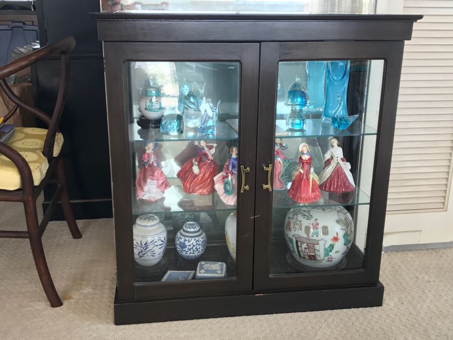 Small Chinoiserie Curio Display Cabinet (Top Needs Refinishing) [Photo 1]