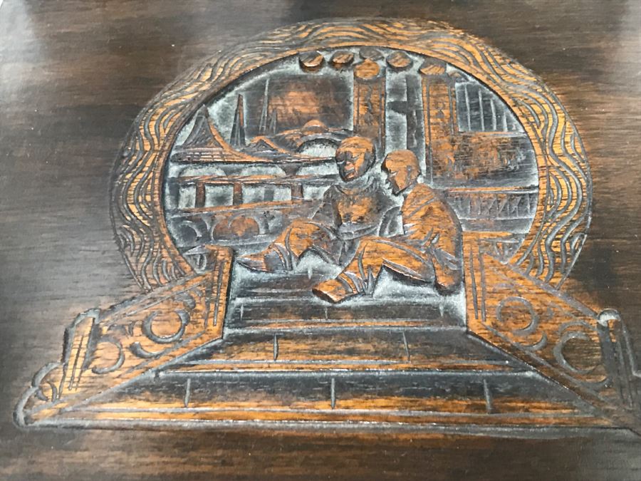 Set Of (4) George Zee & Co Kiln Dried Art Carved Furniture Nesting Tables From Hong Kong [Photo 15]