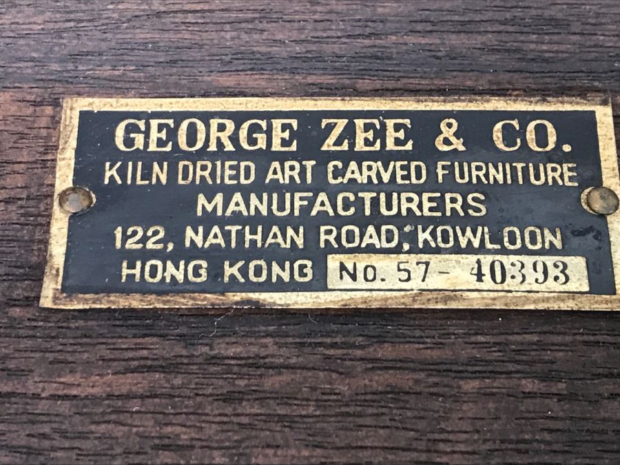 Set Of (4) George Zee & Co Kiln Dried Art Carved Furniture Set Of (4) George Zee & Co Kiln Dried Art Carved Furniture