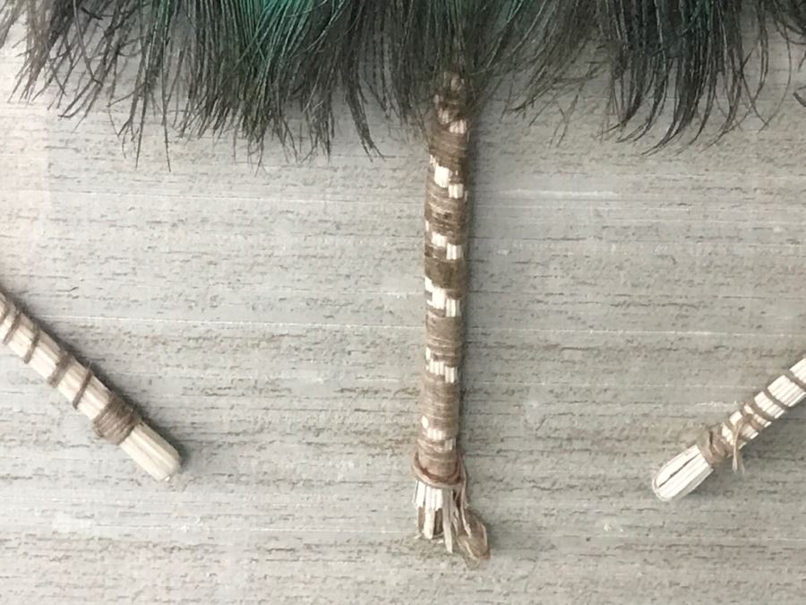 Shadow Box Framed Set Of (3) Vintage Peacock Fans [Photo 8]