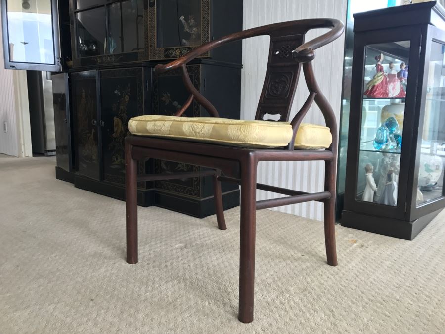 Stunning Vintage Chinese Rosewood Carved Armchair [Photo 11]