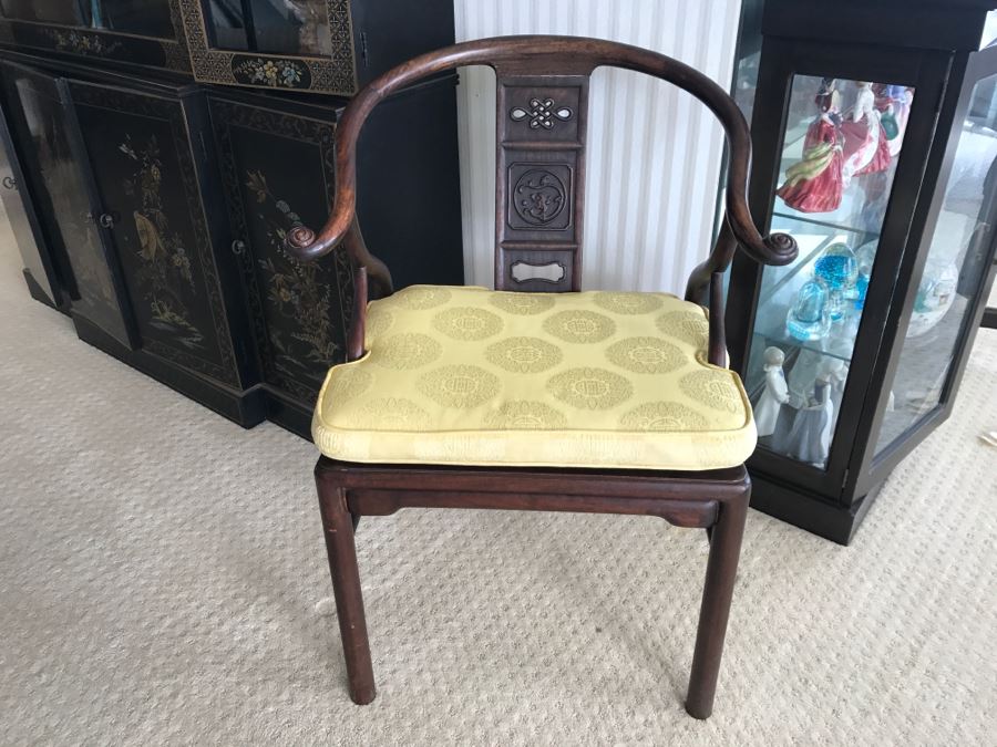 Stunning Vintage Chinese Rosewood Carved Armchair [Photo 8]