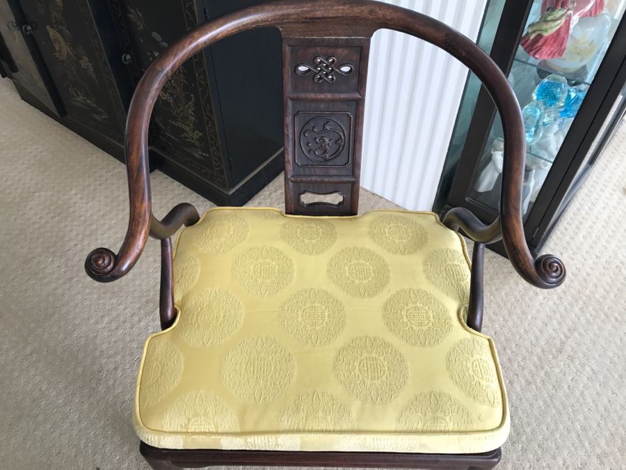 Stunning Vintage Chinese Rosewood Carved Armchair [Photo 19]