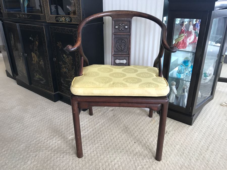 Stunning Vintage Chinese Rosewood Carved Armchair [Photo 7]