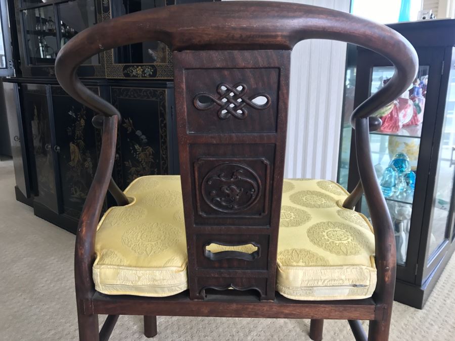 Stunning Vintage Chinese Rosewood Carved Armchair [Photo 15]
