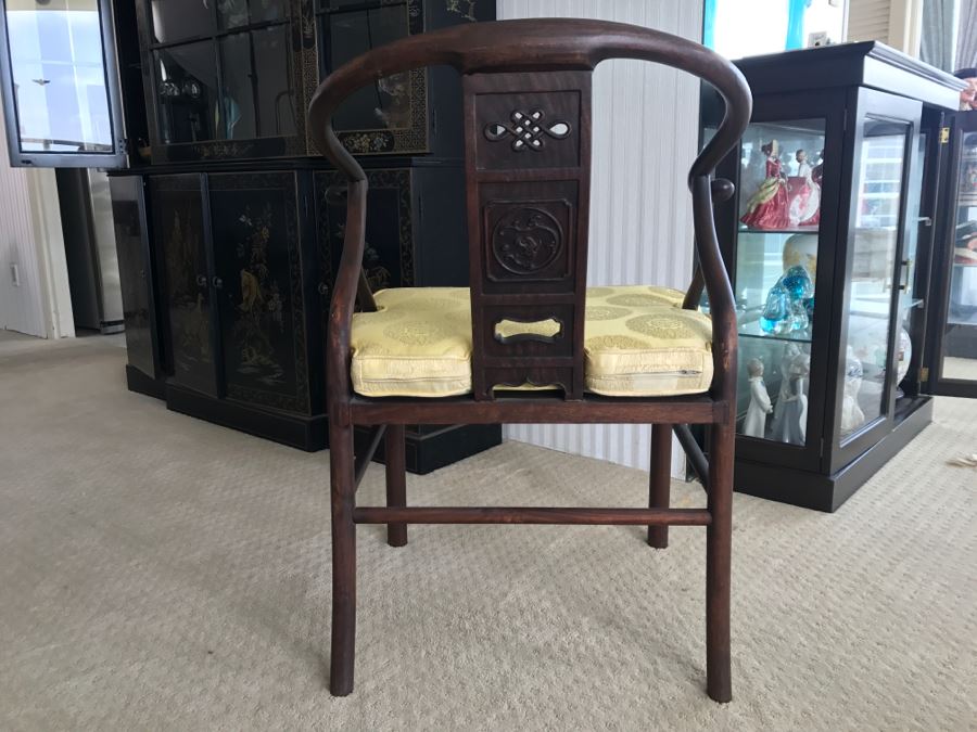 Stunning Vintage Chinese Rosewood Carved Armchair [Photo 14]