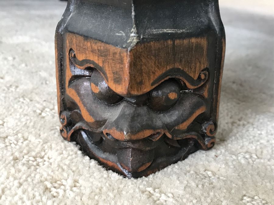 Vintage George Zee & Co Kiln Dried Art Carved Furniture Coffee Table With (4) Nesting Smaller Tables [Photo 8]