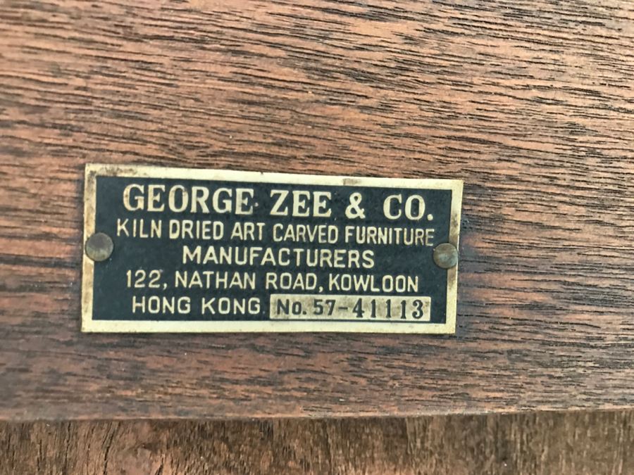 Vintage George Zee & Co Kiln Dried Art Carved Furniture Coffee Table With (4) Nesting Smaller Tables [Photo 2]