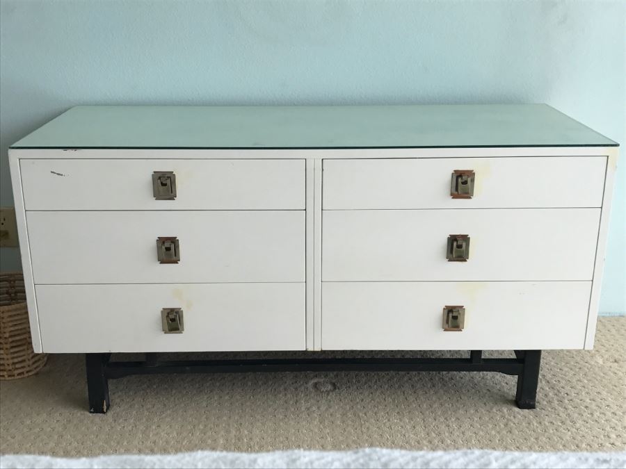 Mid-Century Modern 6-Drawer Chest Of Drawers Dresser With Glass Top By Kalpe Inglewood, CA [Photo 2]