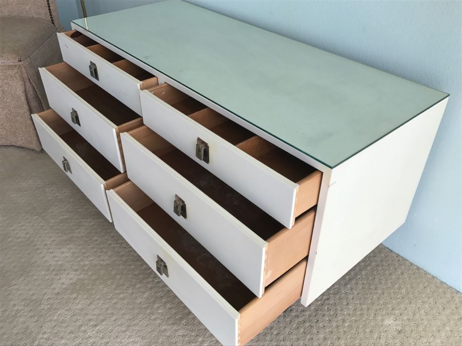 Mid-Century Modern 6-Drawer Chest Of Drawers Dresser With Glass Top By Kalpe Inglewood, CA [Photo 4]