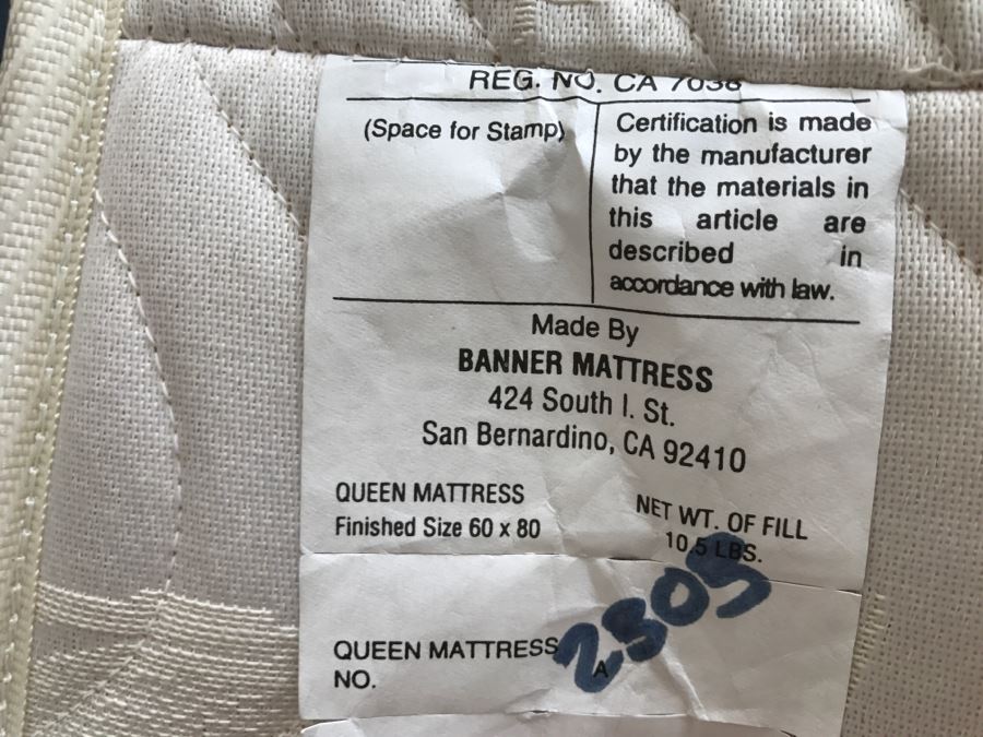UPDATE - Vintage Blue Tufted Queen Size Headboard And Metal Bed Frame (Does Not Include Vintage Quilt, Queen Size Banner Mattress And Box Spring) [Photo 16]