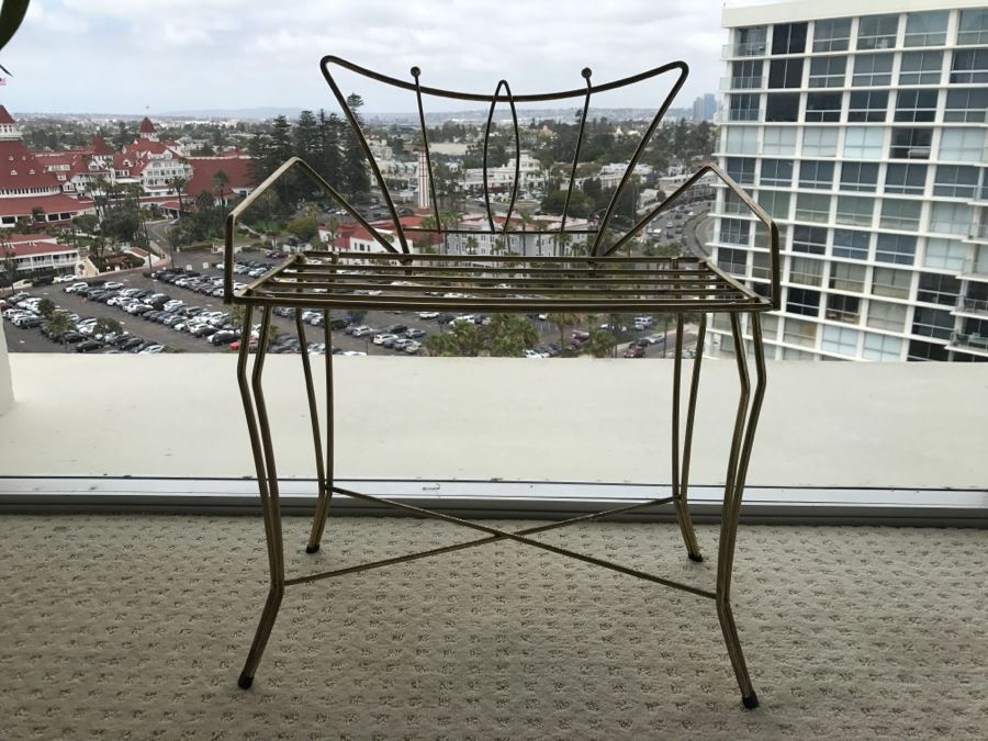 Mid-Century Modern Metal Vanity Seat Chair [Photo 8]