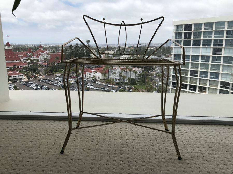 Mid-Century Modern Metal Vanity Seat Chair [Photo 7]