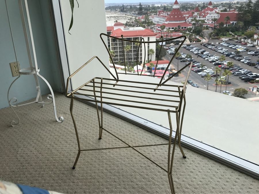 Mid-Century Modern Metal Vanity Seat Chair [Photo 2]