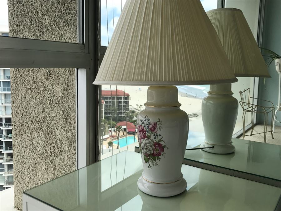 Pair Of Floral Table Lamps [Photo 2]