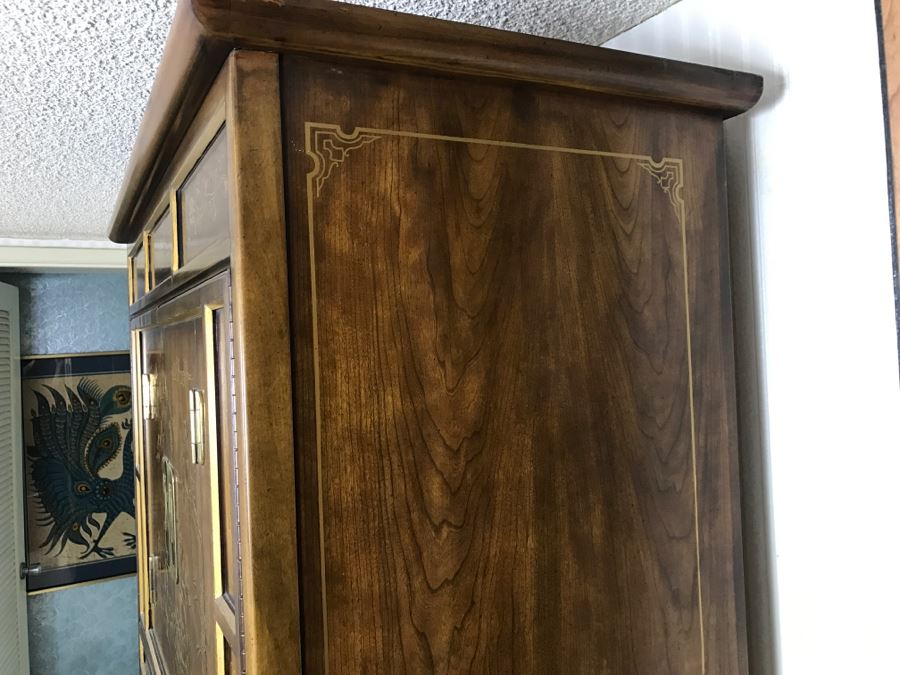 Vintage Drexel Heritage Chinoiserie Cabinet - Great For A Bar - Sold Empty [Photo 14]