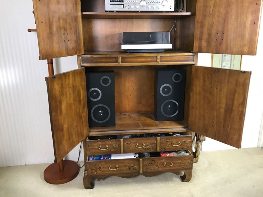 Vintage Drexel Heritage Chinoiserie Cabinet - Great For A Bar - Sold Empty [Photo 9]