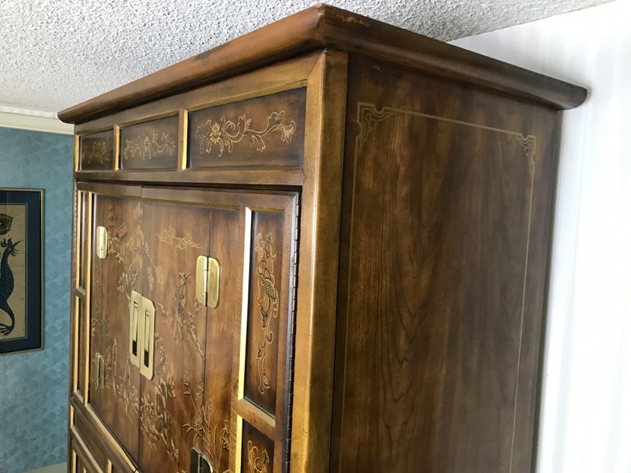 Vintage Drexel Heritage Chinoiserie Cabinet - Great For A Bar - Sold Empty [Photo 13]
