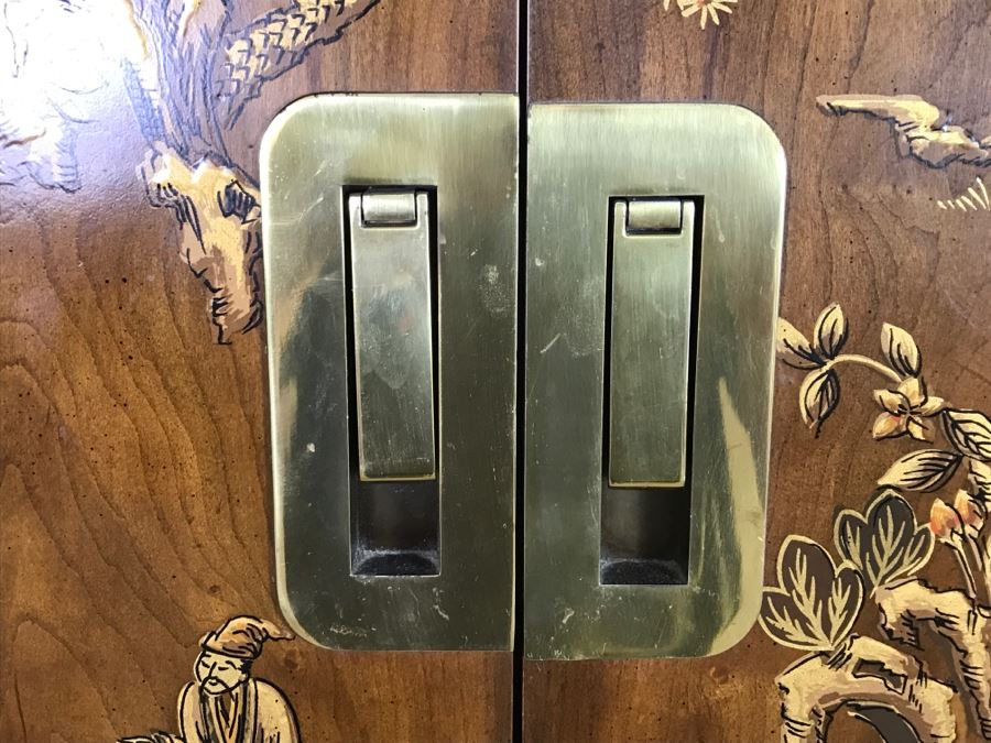 Vintage Drexel Heritage Chinoiserie Cabinet - Great For A Bar - Sold Empty [Photo 6]