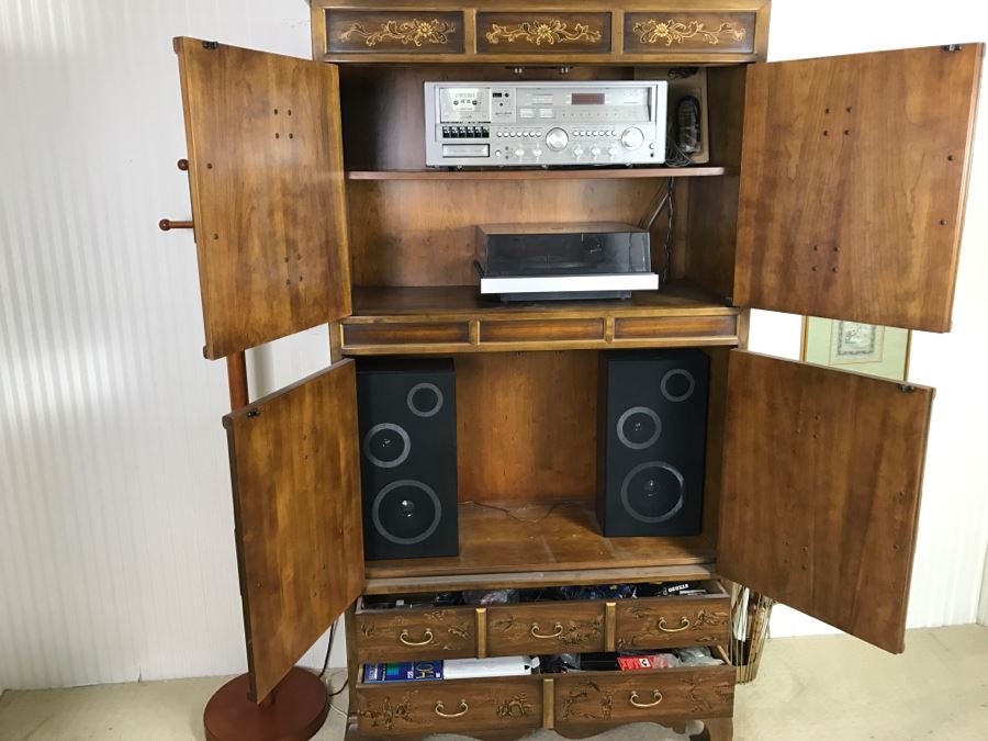 Vintage Drexel Heritage Chinoiserie Cabinet - Great For A Bar - Sold Empty [Photo 7]