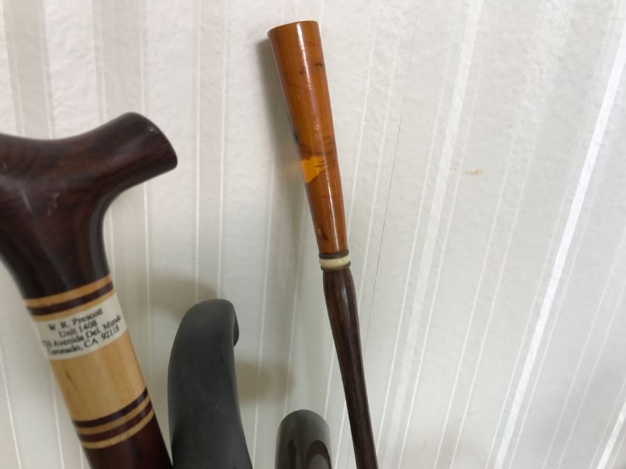Mid-Century Modern Metal Umbrella Cane Storage Stand With Various Canes Walking Sticks And Umbrellas - See Photos [Photo 11]