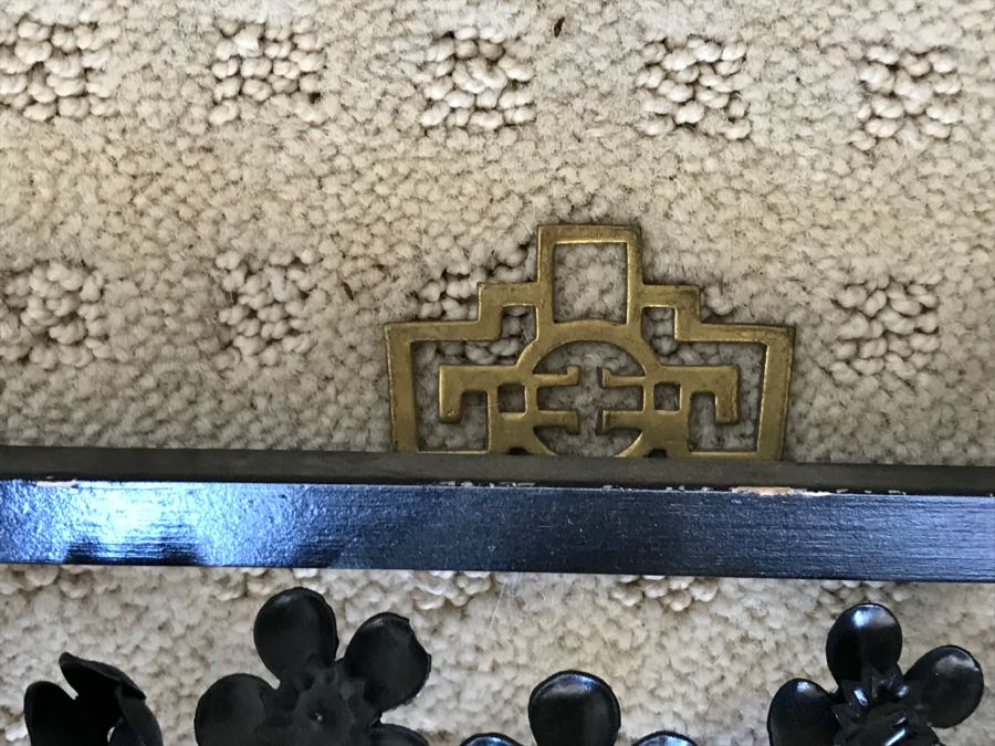 Set Of (8) Gold And Black Chinoiserie Metal Floral Wall Artwork [Photo 9]