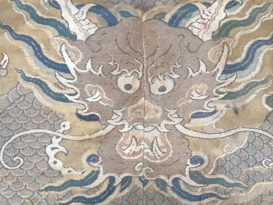 Stunning Framed Gold Chinese Embroidery With Serpent Dragon [Photo 7]