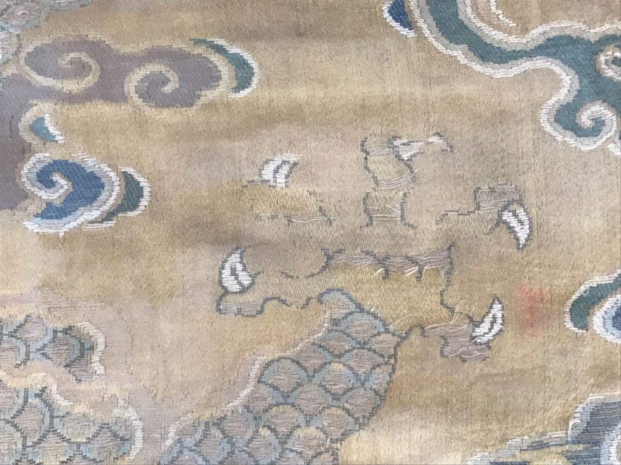 Stunning Framed Gold Chinese Embroidery With Serpent Dragon [Photo 10]