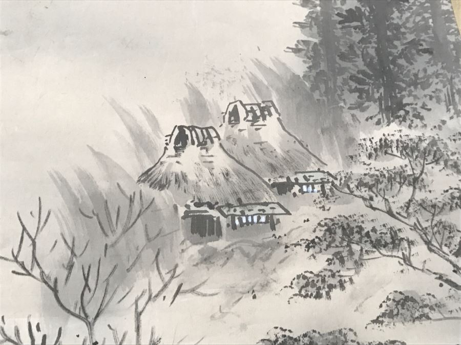 Vintage Asian Landscape Scroll Painting Signed [Photo 17]