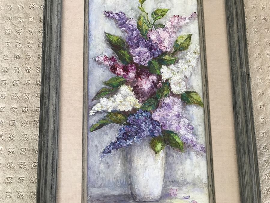 Original Still Life Floral Painting Signed Kae [Photo 3]