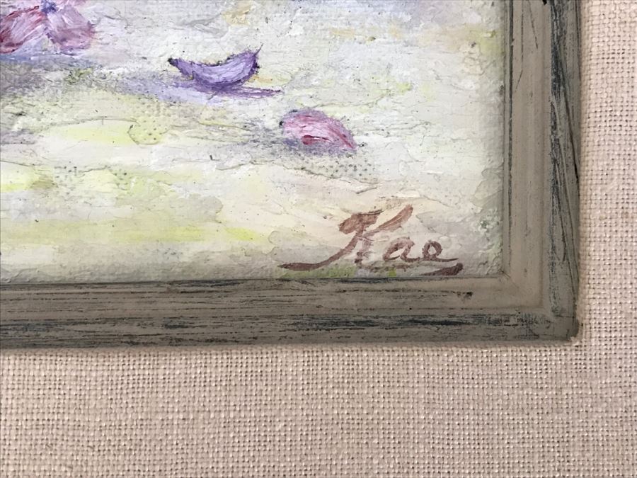 Original Still Life Floral Painting Signed Kae [Photo 8]
