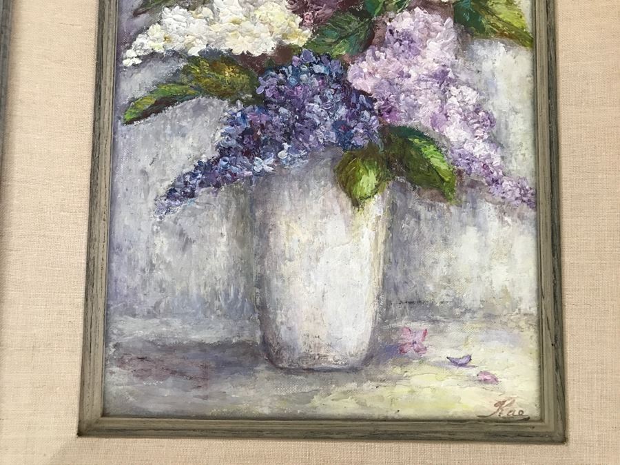 Original Still Life Floral Painting Signed Kae [Photo 4]