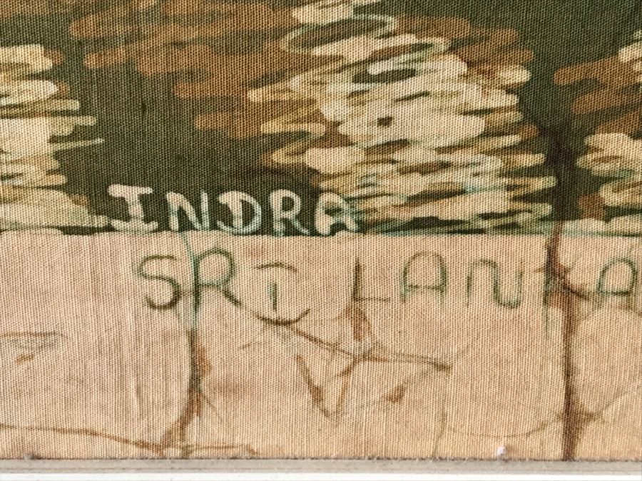 Batik Painting Of Elephant Herd Signed Indra Sri Lanka [Photo 10]