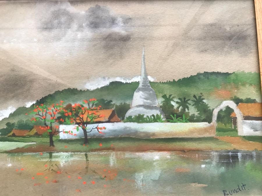 Original Watercolor Painting By Bundit [Photo 3]