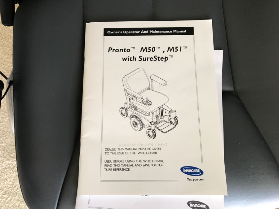 Invacare Pronto M51 Power Chair Red With SureStep And Manuals [Photo 10]