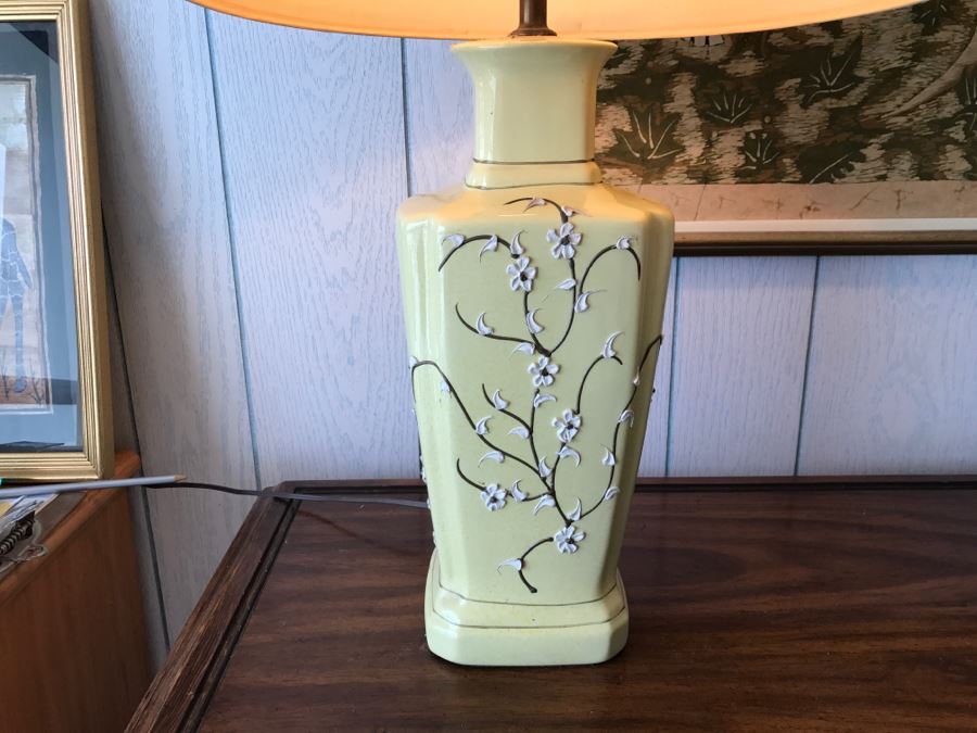Mid-Century Table Lamp With Floral Motif [Photo 1]