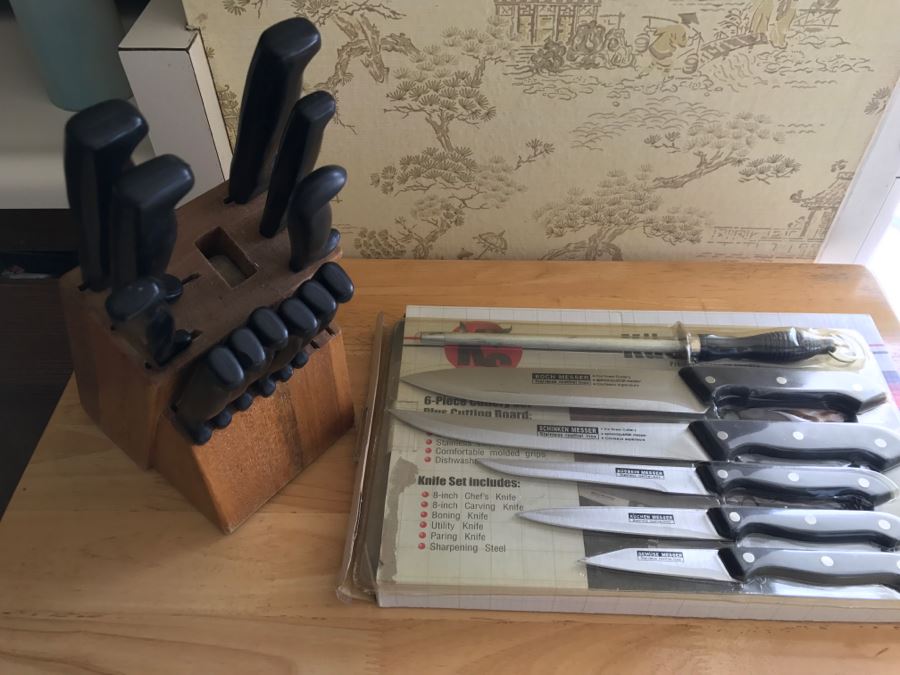 Several Knife Sets Including New Schinken Messer Knife Set
