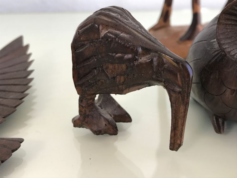 Collection Of Carved Wood Animals Including Giraffee And Owl [Photo 8]