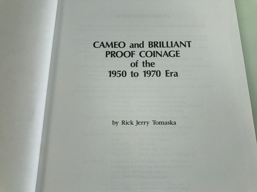 Signed Book Cameo And Brilliant Proof Coinage Of The 1950 To 1970 Era By Rick Jerry Tomaska Limited Edition Book #415 [Photo 3]