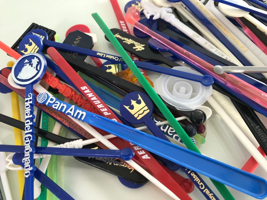 Large Collection Of Vintage Advertising Swizzle Sticks For Cocktails Including PanAm And Hotel Del Coronado [Photo 6]