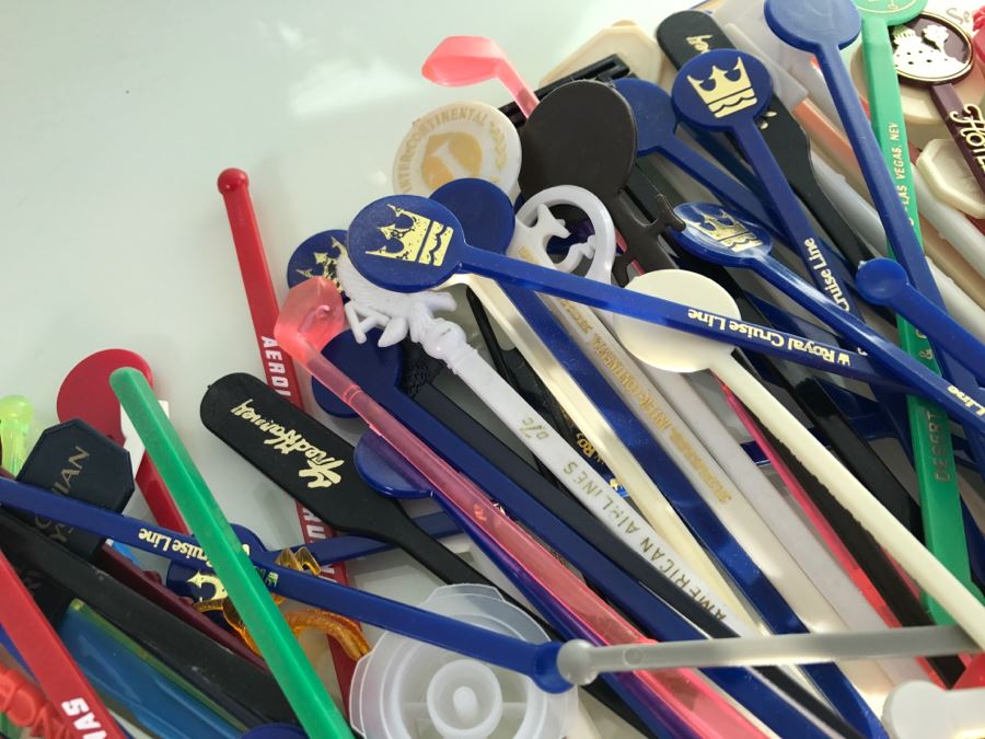 Large Collection Of Vintage Advertising Swizzle Sticks For Cocktails Including PanAm And Hotel Del Coronado [Photo 5]