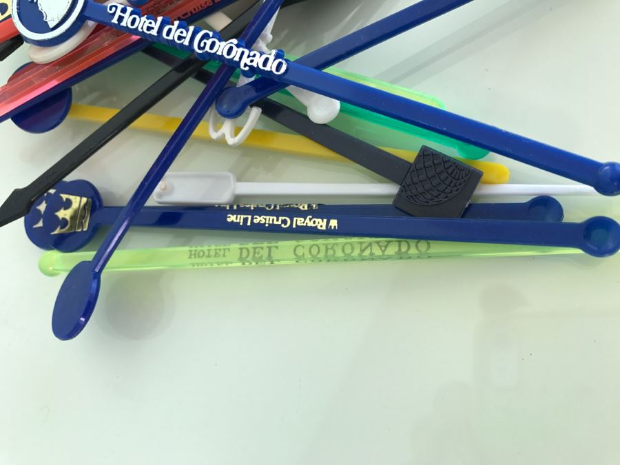 Large Collection Of Vintage Advertising Swizzle Sticks For Cocktails Including PanAm And Hotel Del Coronado [Photo 9]