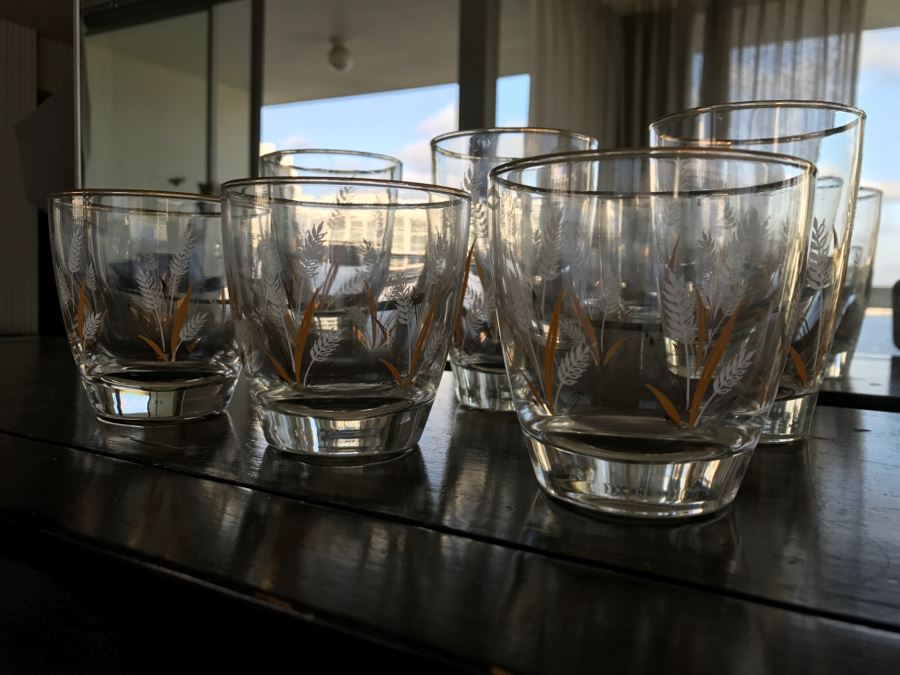 Set Of (6) Vintage Wheat Pattern Glasses [Photo 5]