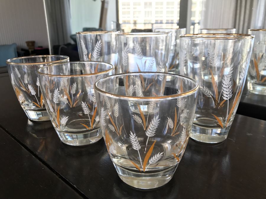Set Of (6) Vintage Wheat Pattern Glasses [Photo 3]